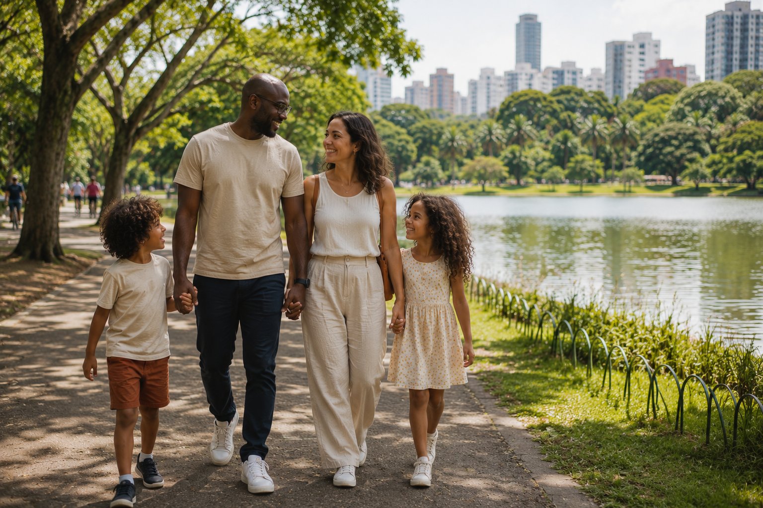 Família internacional vivendo no Brasil